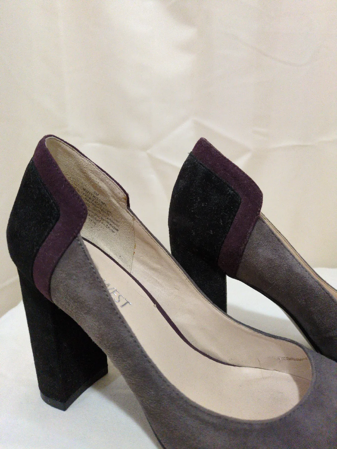Nine West Suede Block Heel Pumps Size 6M image indicator(4)