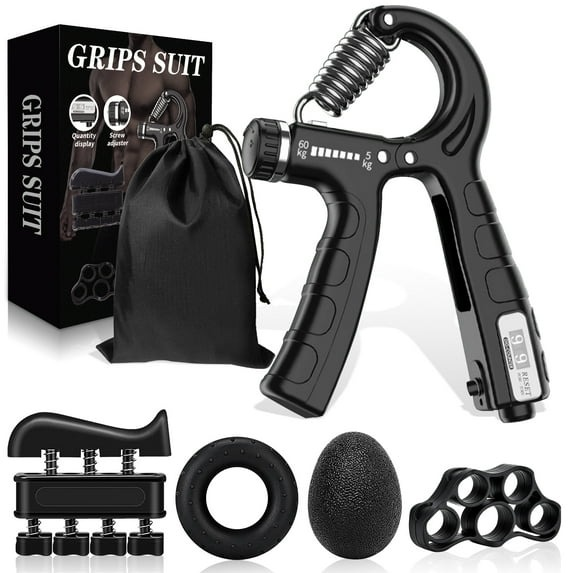 Hand Grip Strengthener 5-in-1, Adjustable Forearm Grip