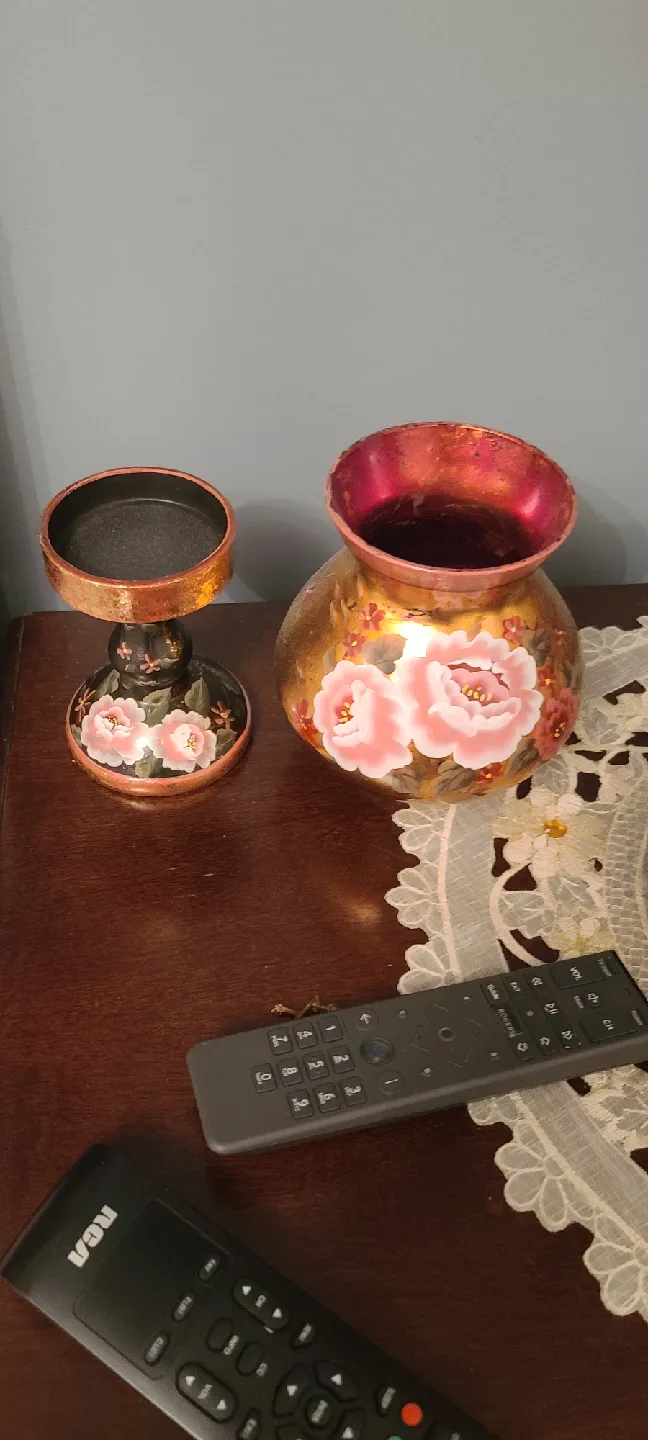 Hand Painted Floral Candle Holder image indicator(3)