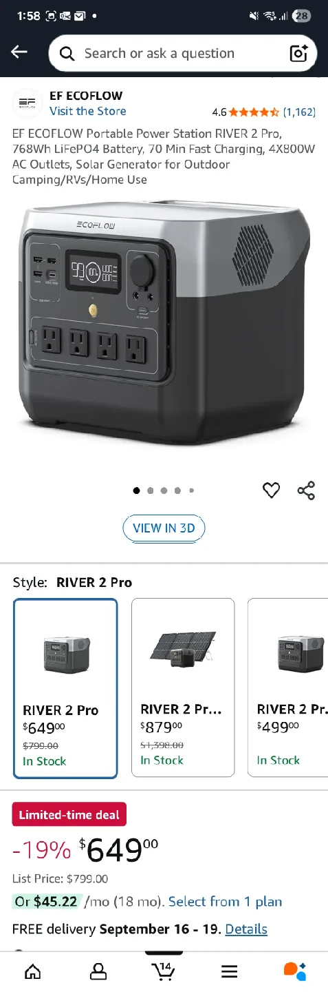 EcoFlow River 2 Pro Portable Power Station –1600W – Brand New image indicator(5)