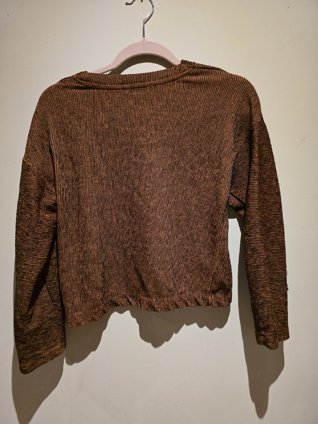 Zara Trafaluc Brown V-Neck Long Sleeve Top - photo 3