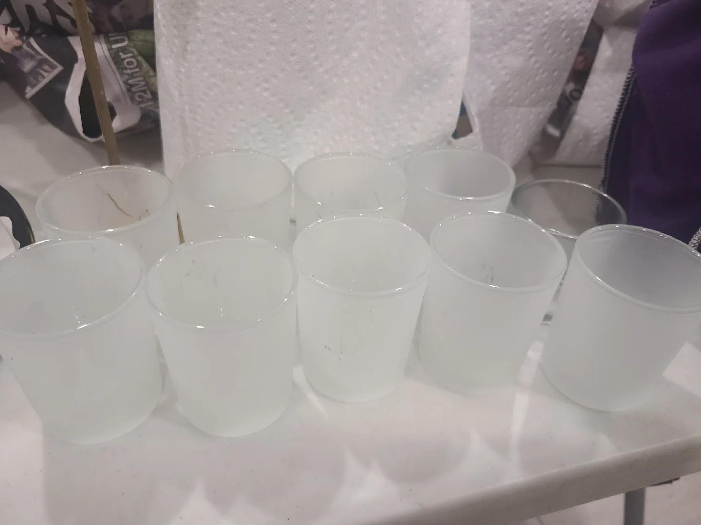 Set of 8 Frosted Glass Votive Candle Holders thumbnail