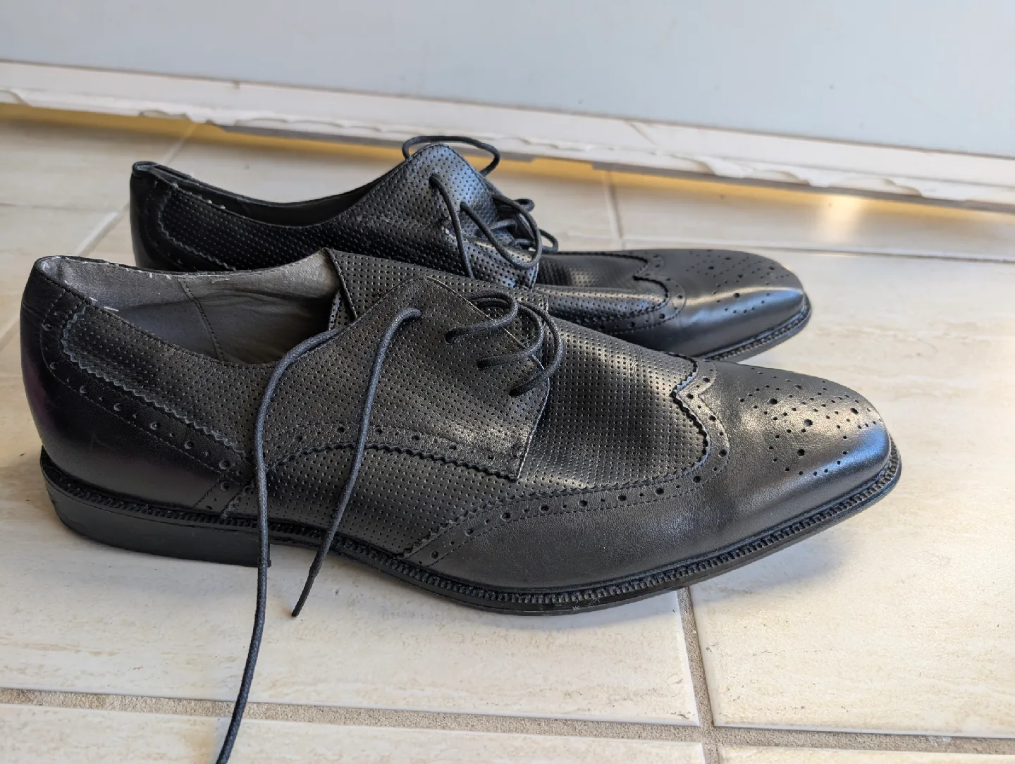 Steve Madden P-Lander Black Leather Dress Shoes - Size 13 image indicator(7)
