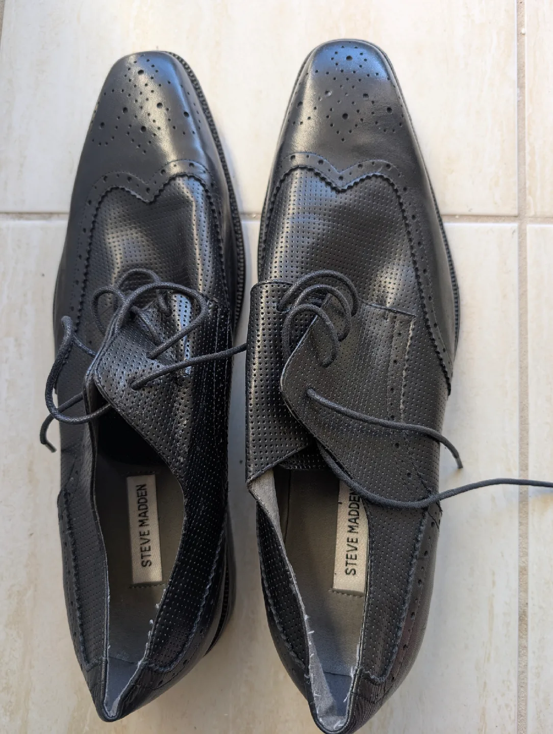 Steve Madden P-Lander Black Leather Dress Shoes - Size 13 image indicator(8)