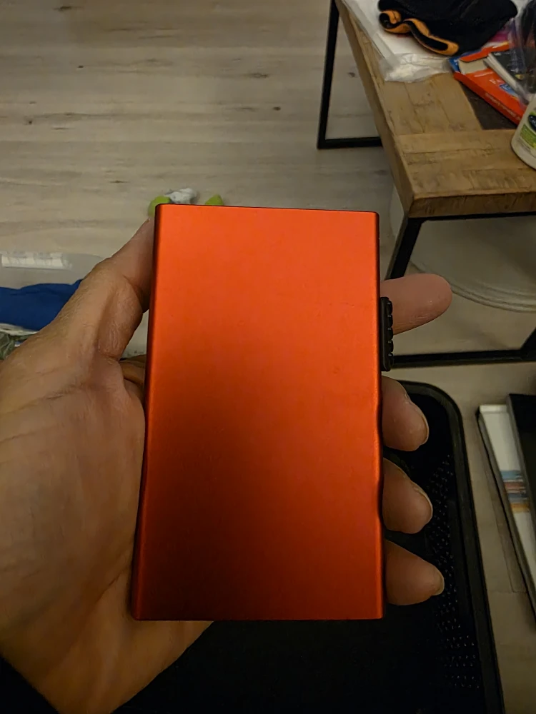VULKIT Minimalist Slim Metal Credit Card Holder - Red - photo 2