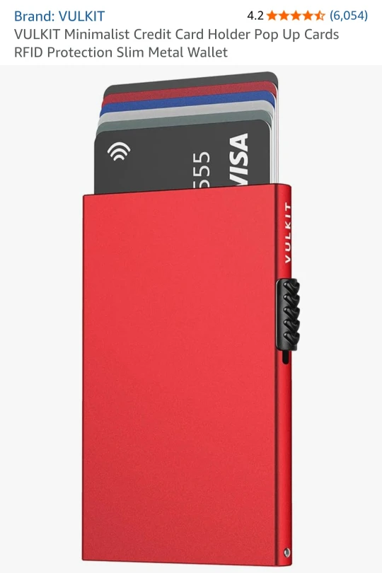 VULKIT Minimalist Slim Metal Credit Card Holder - Red - photo 5
