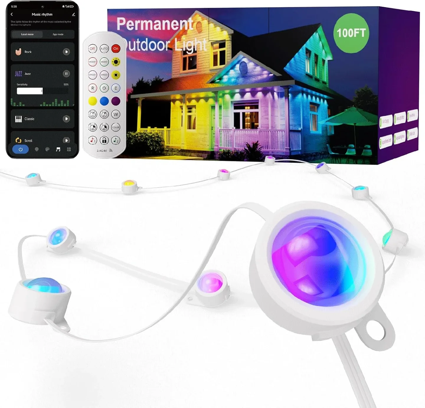 Permanent Outdoor Lights 100 Feet BNIB thumbnail