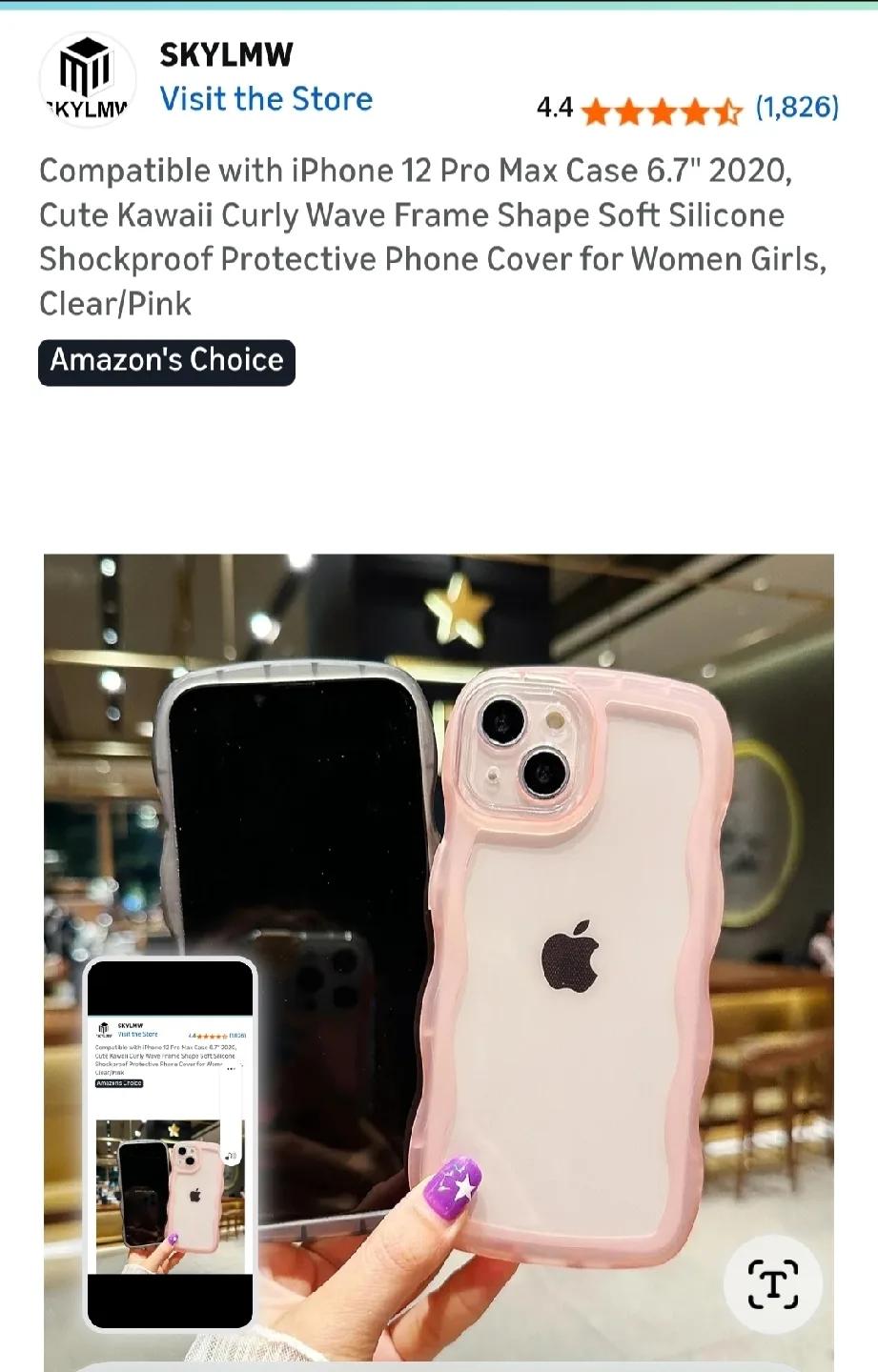 SKYLMW iPhone 12 Pro Max Clear/Pink Case 3 for sale image indicator(2)