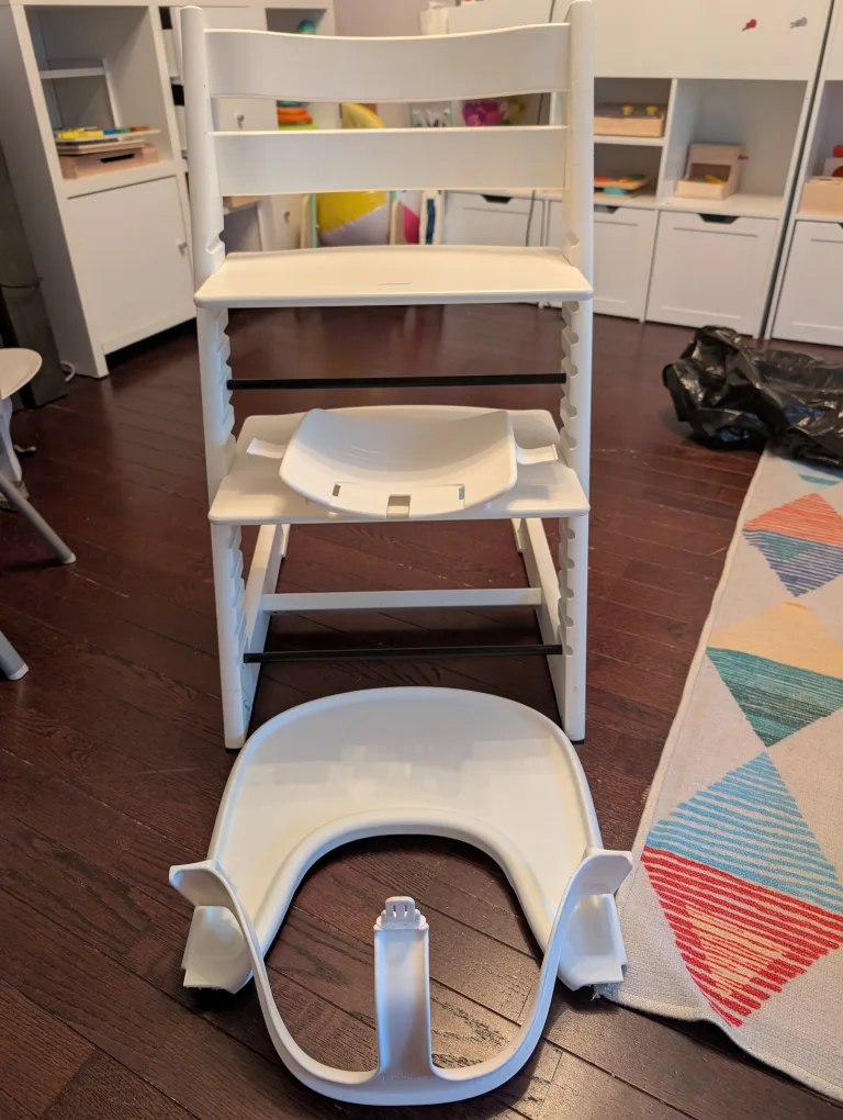 Stokke Tripp Trapp + baby set (no harness) and tray - all white thumbnail