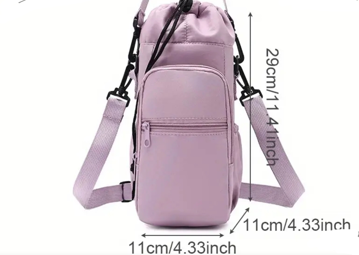 Water Bottle Bag with Shoulder Strap, Lilac - photo 4