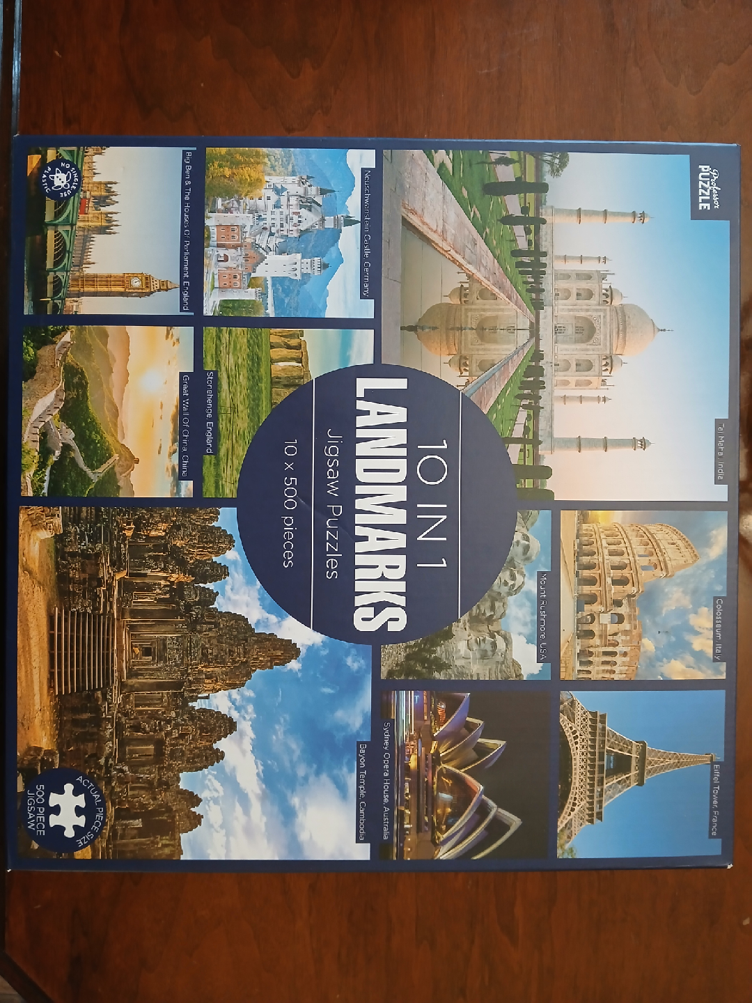 Landmarks 10-in-1 Jigsaw Puzzles, 500 Pieces