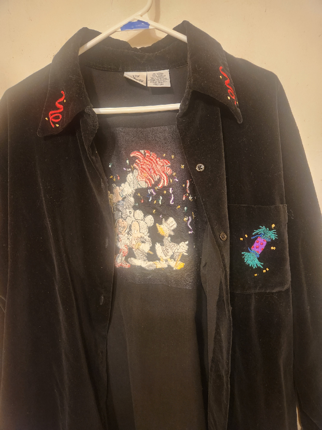 The Disney Store Black Velvet Shirt - Size Medium - photo 2