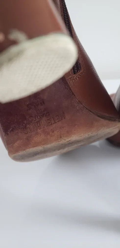 Vetements Brown Leather Lighter Heel Boots - Demna Era image indicator(9)