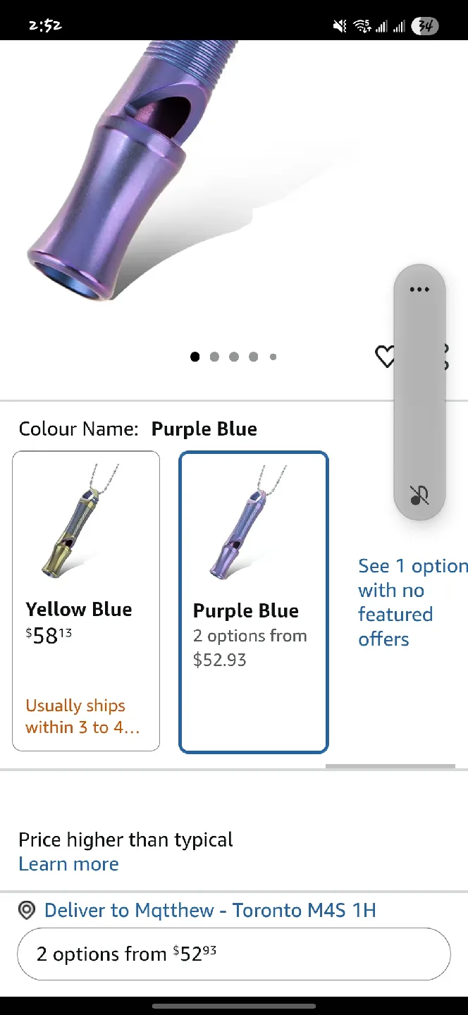 TACRAY Emergency Survival Whistle - Purple Blue image indicator(4)