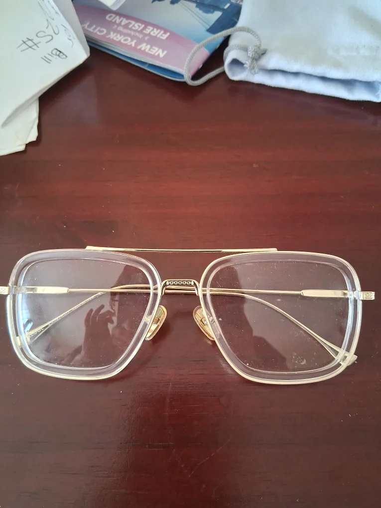 Clear Frame Gold Metal Eyeglasses thumbnail