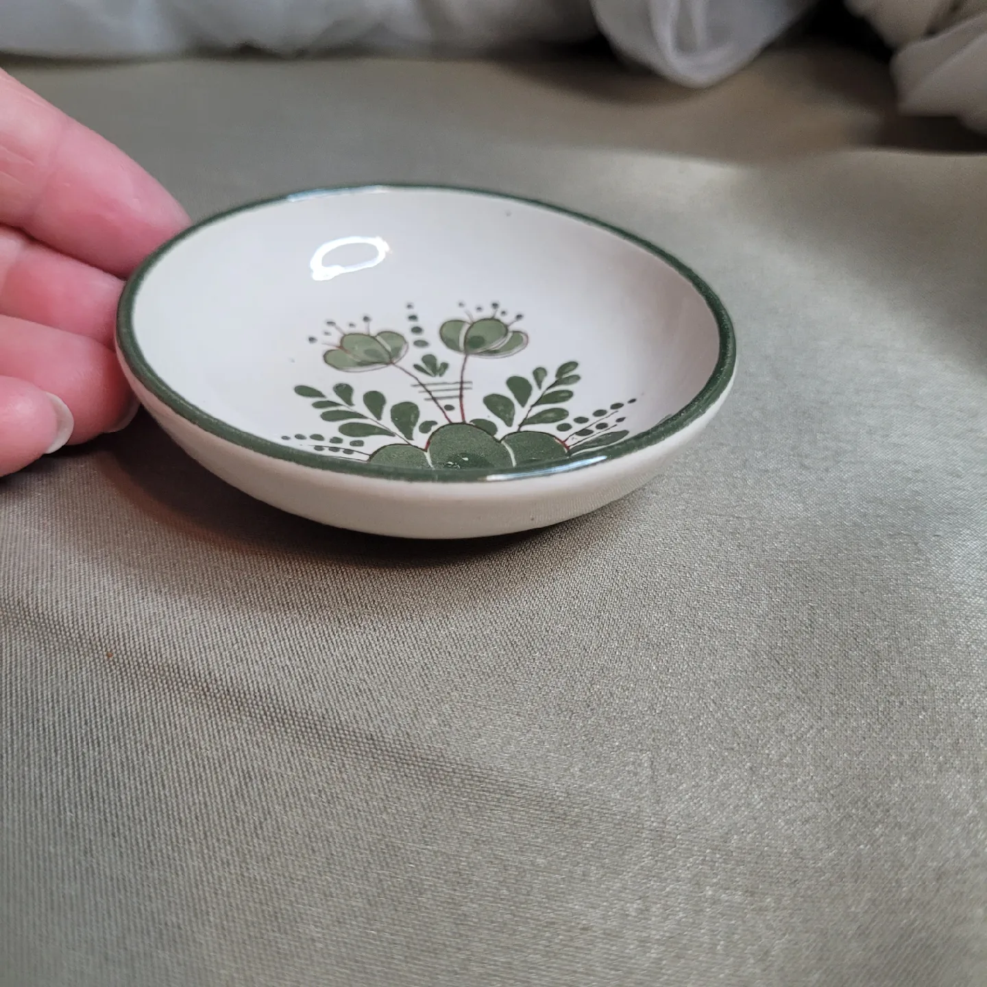 Vintage Little Porcelain Ceramic 3" Trinket Dish etc. W Germany image indicator(8)