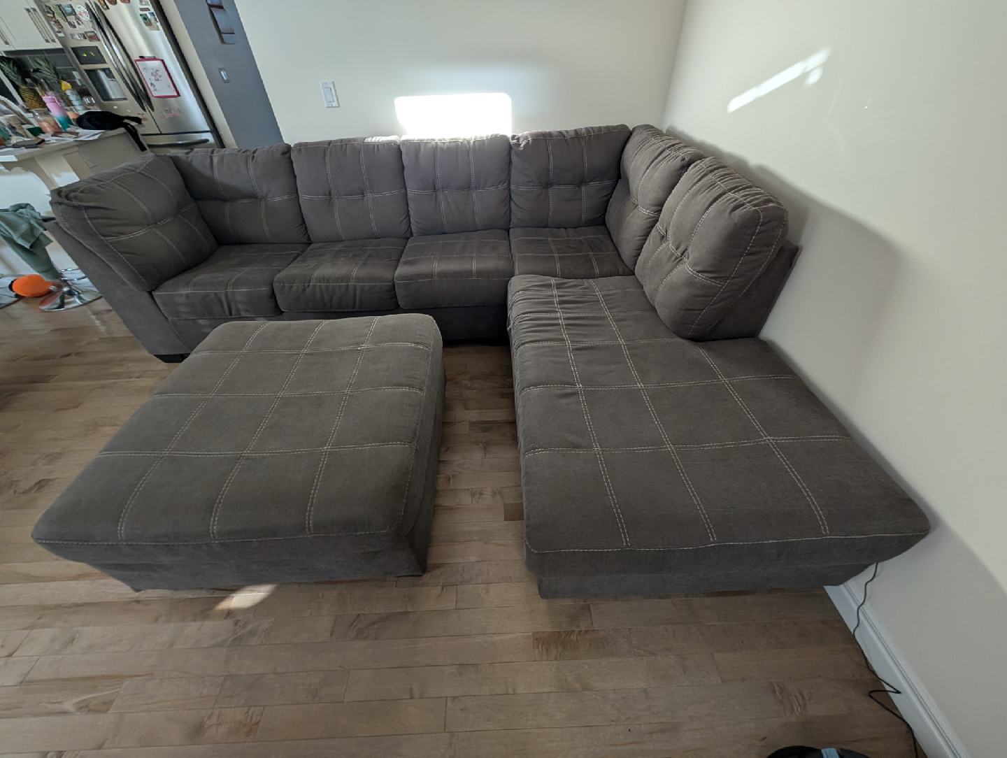Sectional Sofa with Ottoman - Grey