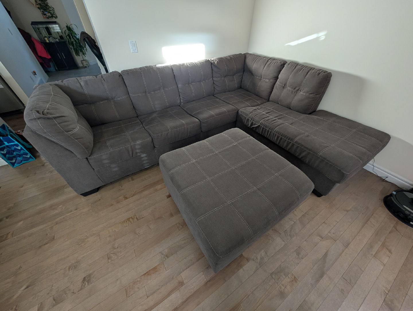 Sectional Sofa with Ottoman - Grey - photo 2