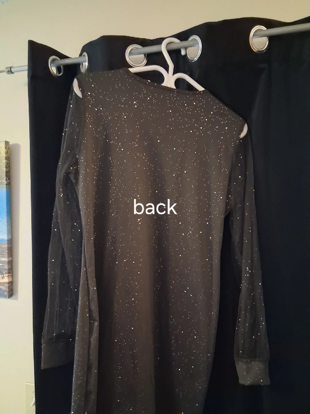 Black Sparkly Long Sleeve Top image indicator(2)
