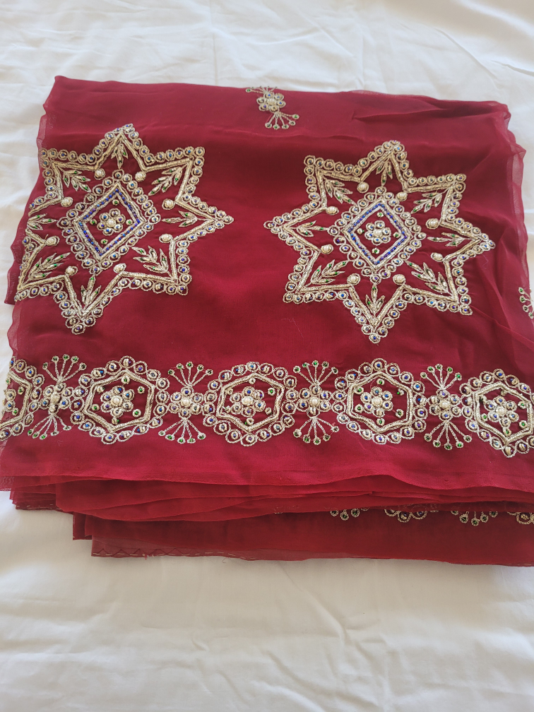 Red Sari with Blouse