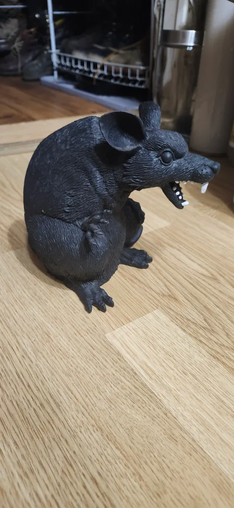 Black Rat Halloween Decoration 8 inches image indicator(2)
