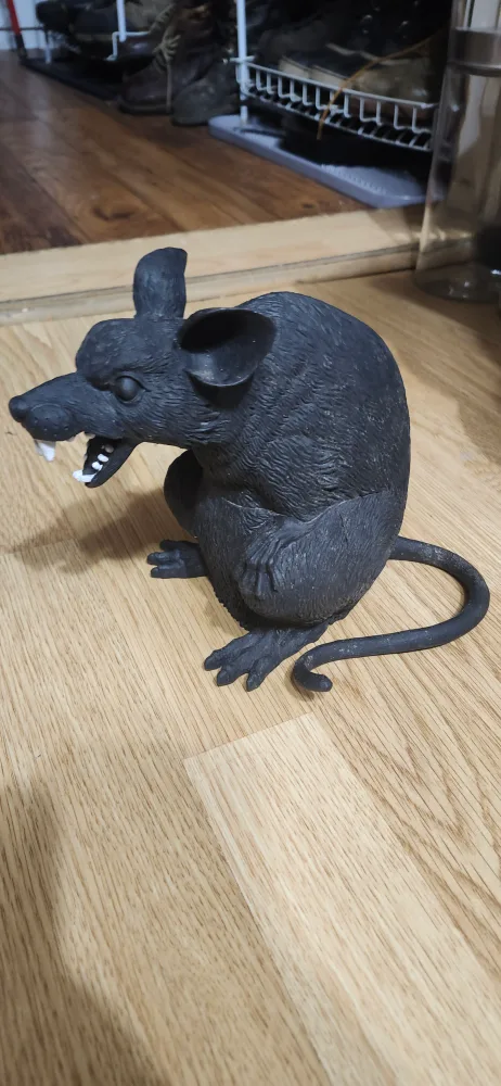 Black Rat Halloween Decoration 8 inches image indicator(3)