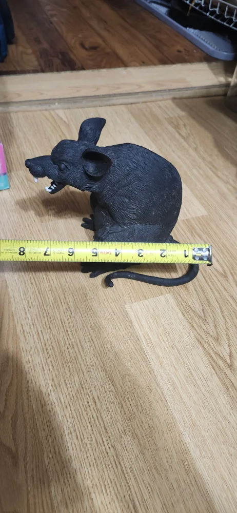 Black Rat Halloween Decoration 8 inches image indicator(5)