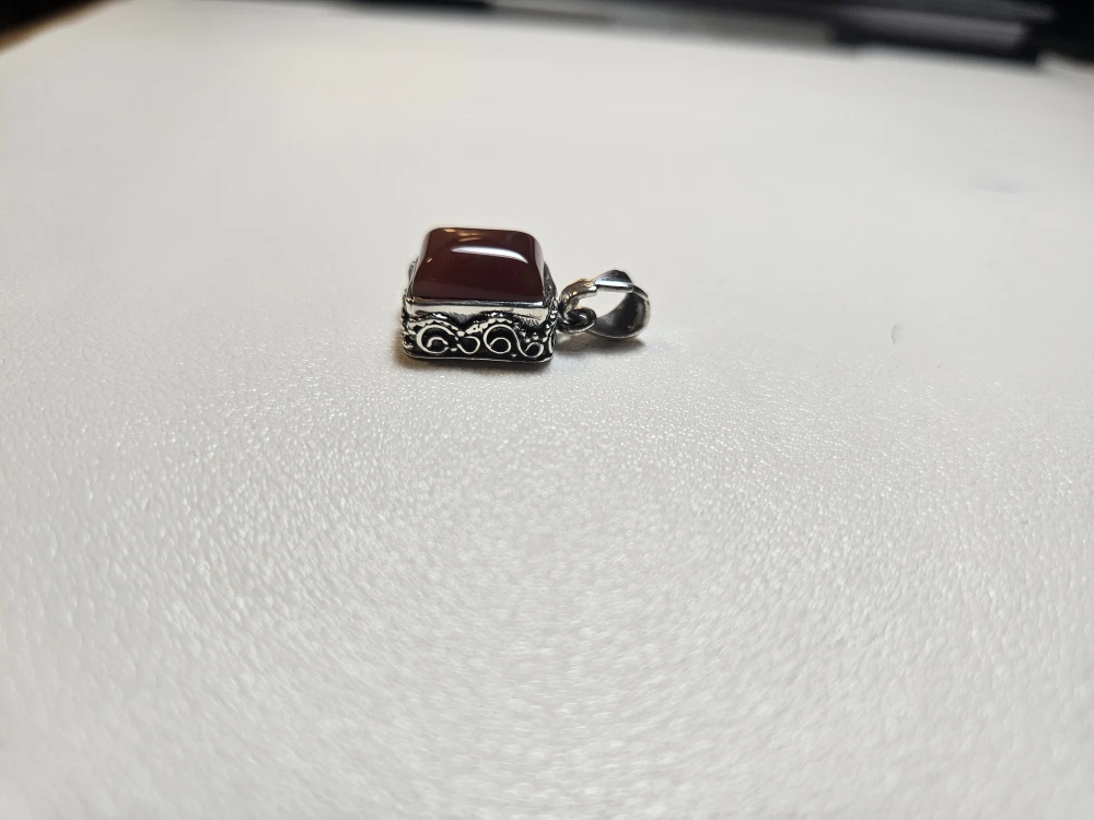 Red Stone Pendant pure silver - photo 2