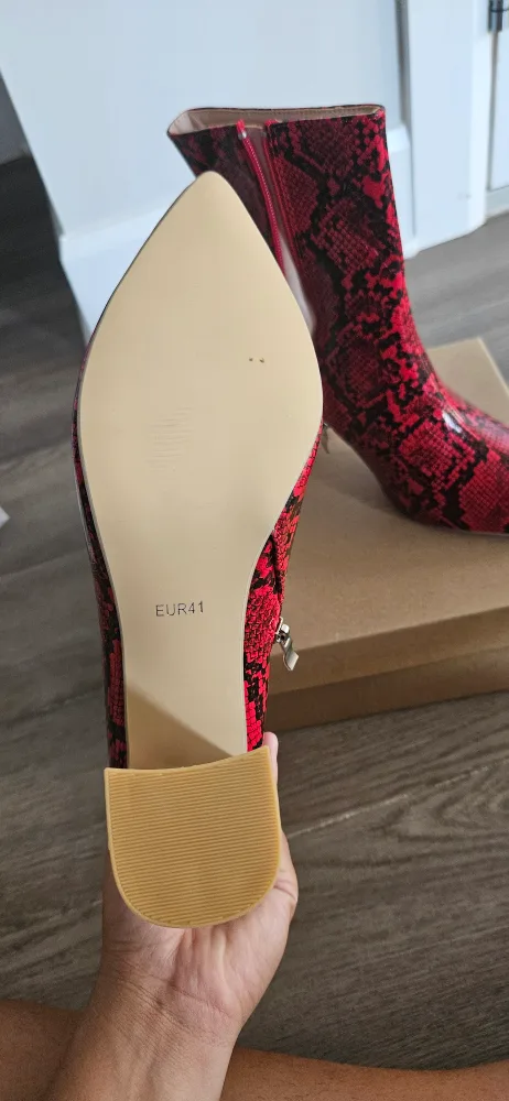 Red Snakeskin Ankle Boots - Size 10 image indicator(2)