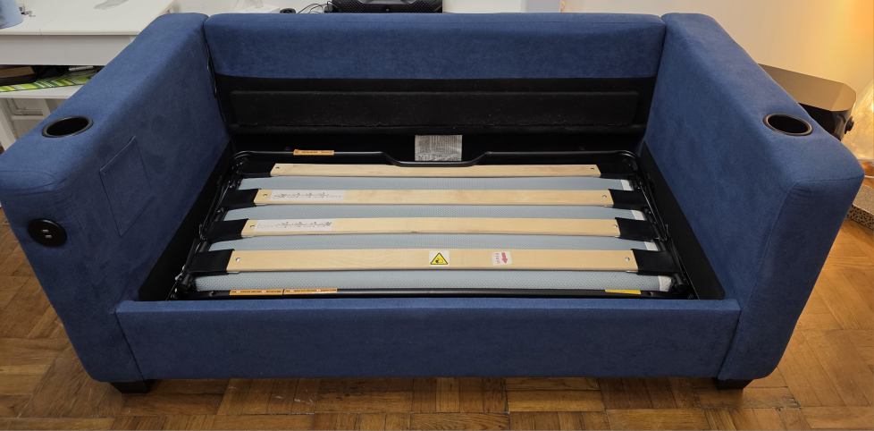 2 Blue Sofa Beds with USB Ports & Cup Holders – $650 OBO (Both) - photo 3