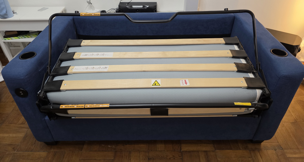 2 Blue Sofa Beds with USB Ports & Cup Holders – $650 OBO (Both) - photo 4
