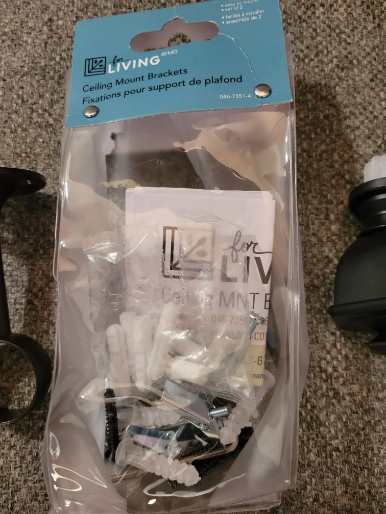 Ceiling mount brackets and curtain rod ends (All for $5) image indicator(4)