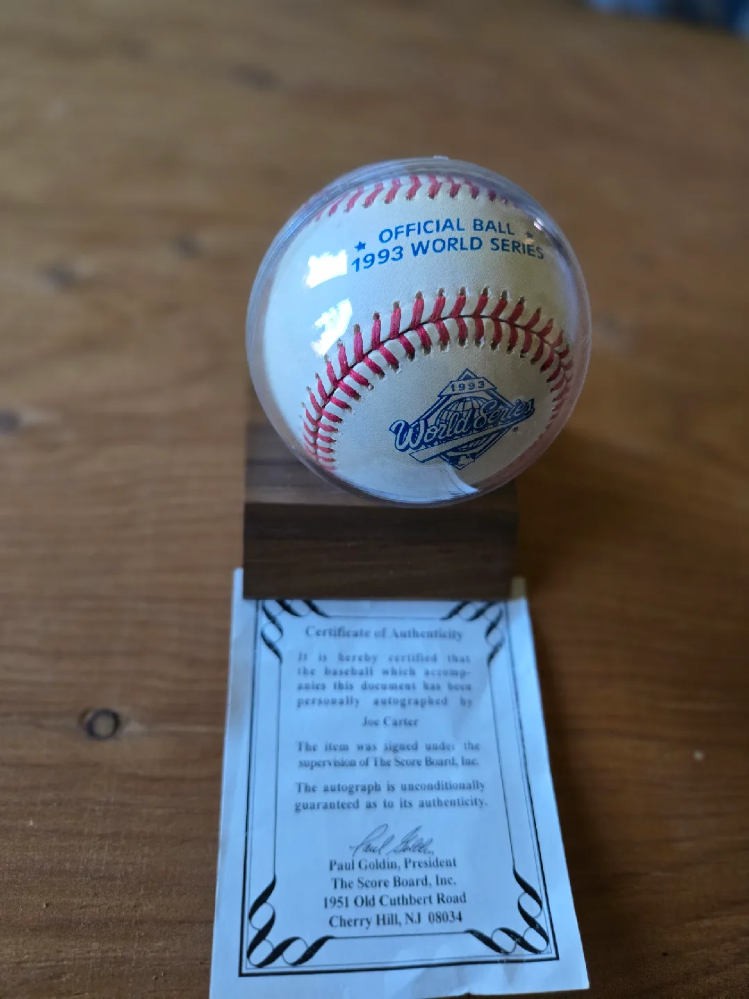 Joe Carter autographed 1993 World Series official baseball! image indicator(3)