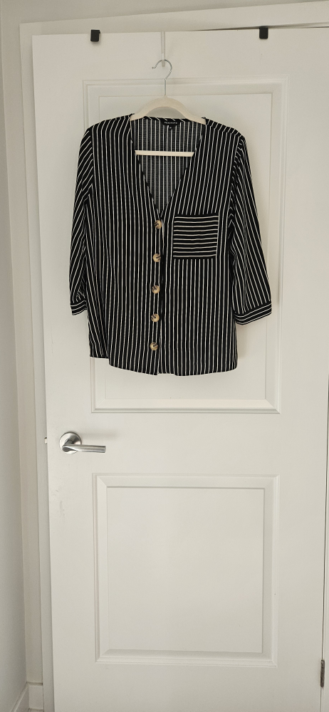 Peacocks US Size 10 (UK Size 14) Striped Blouse, Black and white - photo 2