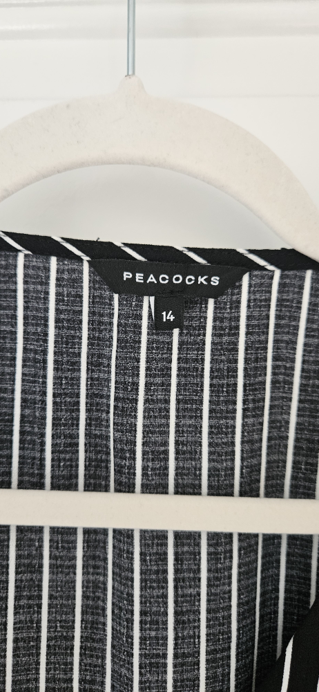 Peacocks US Size 10 (UK Size 14) Striped Blouse, Black and white - photo 3