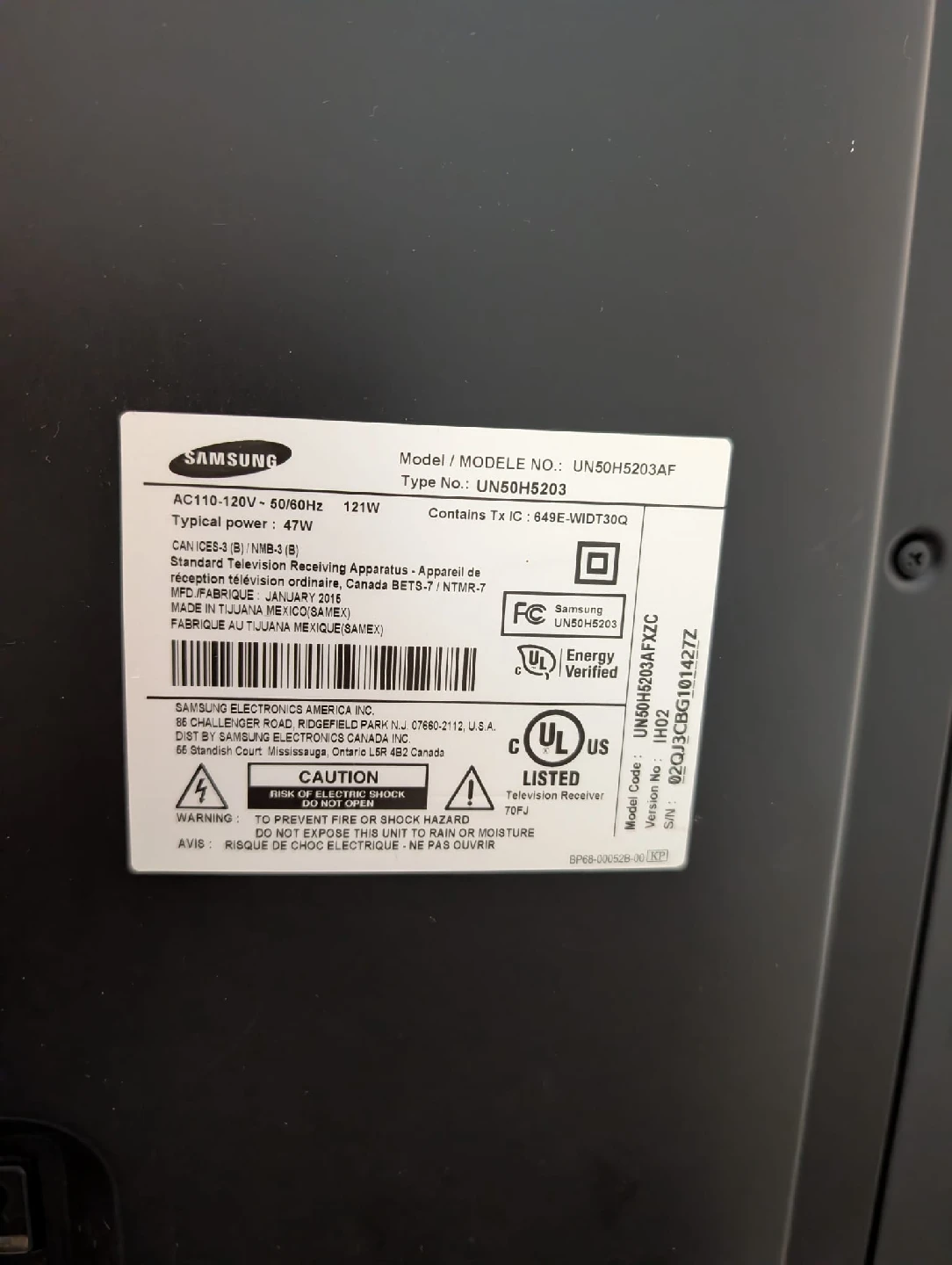 Samsung UN50H5203AF 50" TV - photo 3