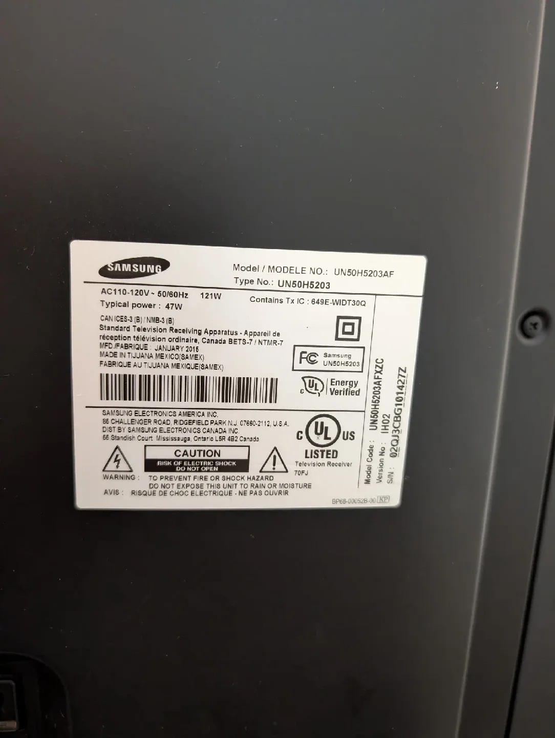 Samsung UN50H5203AF 50" TV image indicator(3)