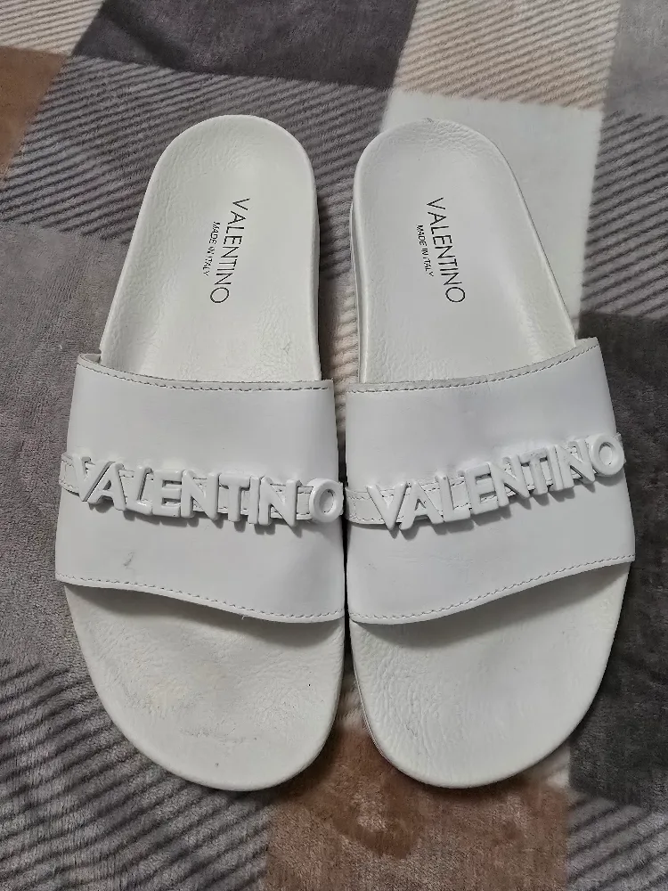 Valentino White Slides Size 42 thumbnail