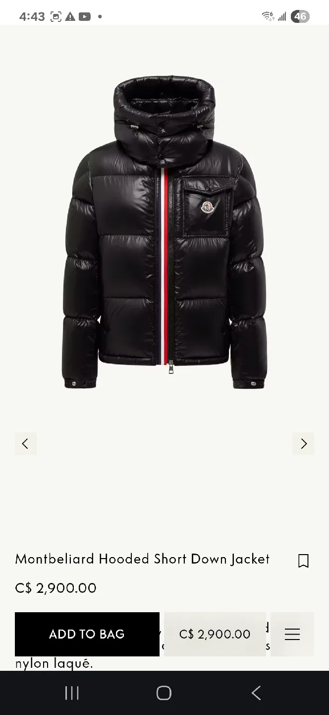 Moncler Montbeliard Hooded Short Down Jacket - Black image indicator(2)