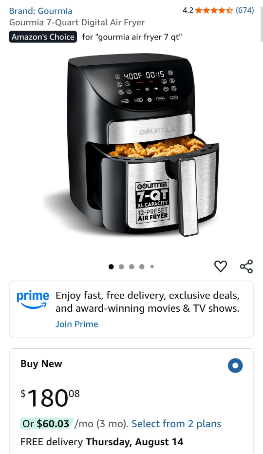 Gourmia 7-Quart Digital Air Fryer - Black - photo 2