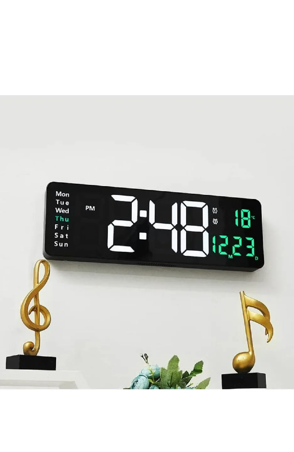 Digital LED Wall Clock with Date & Temperature thumbnail