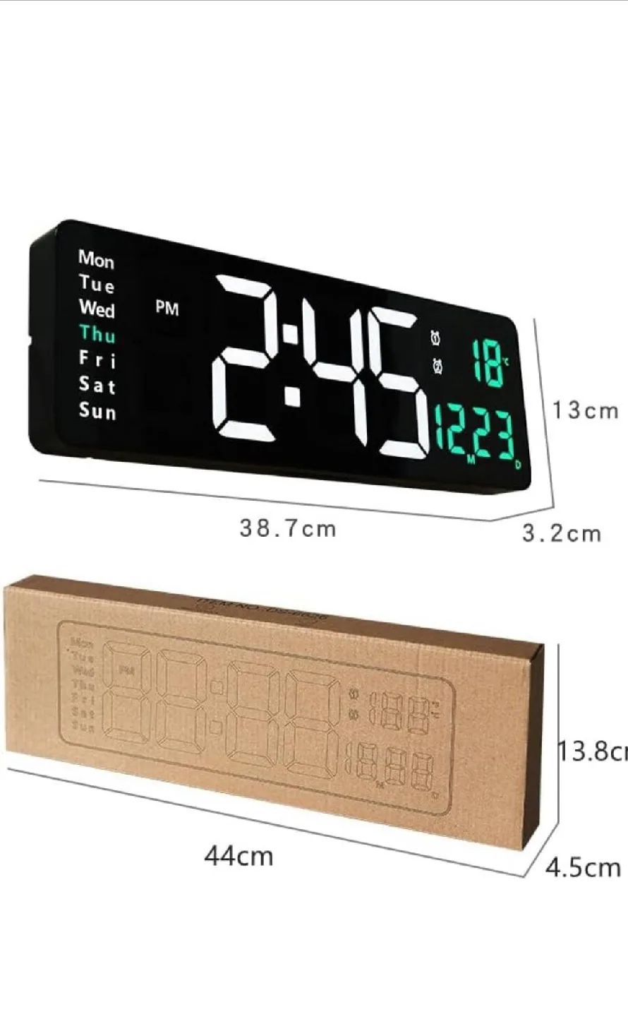 Digital LED Wall Clock with Date & Temperature image indicator(2)