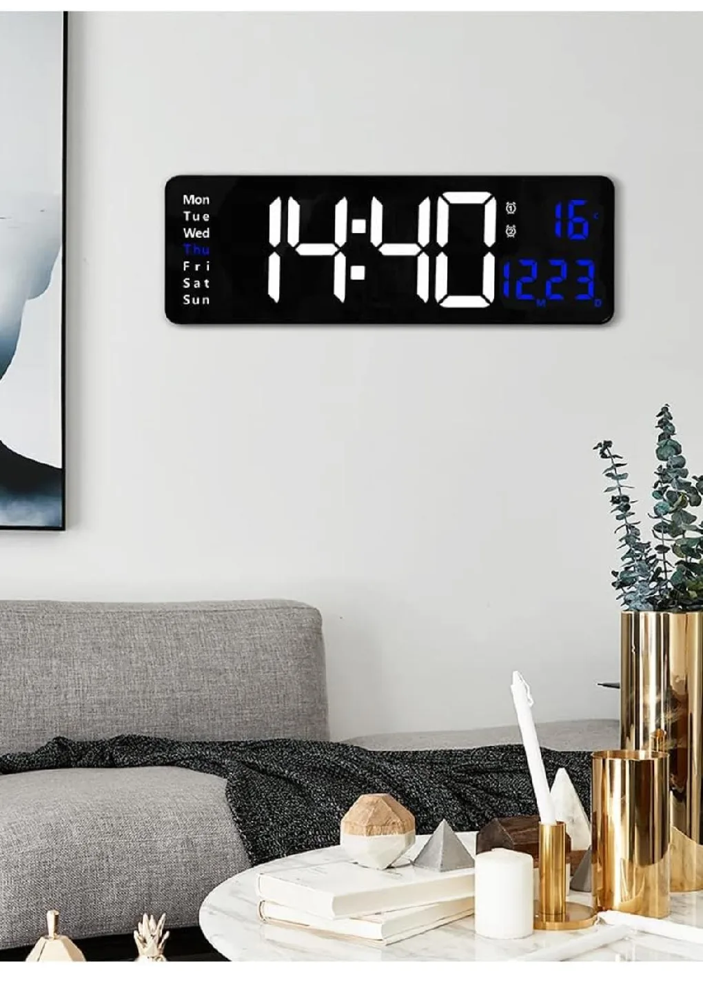 Digital LED Wall Clock with Date & Temperature image indicator(3)