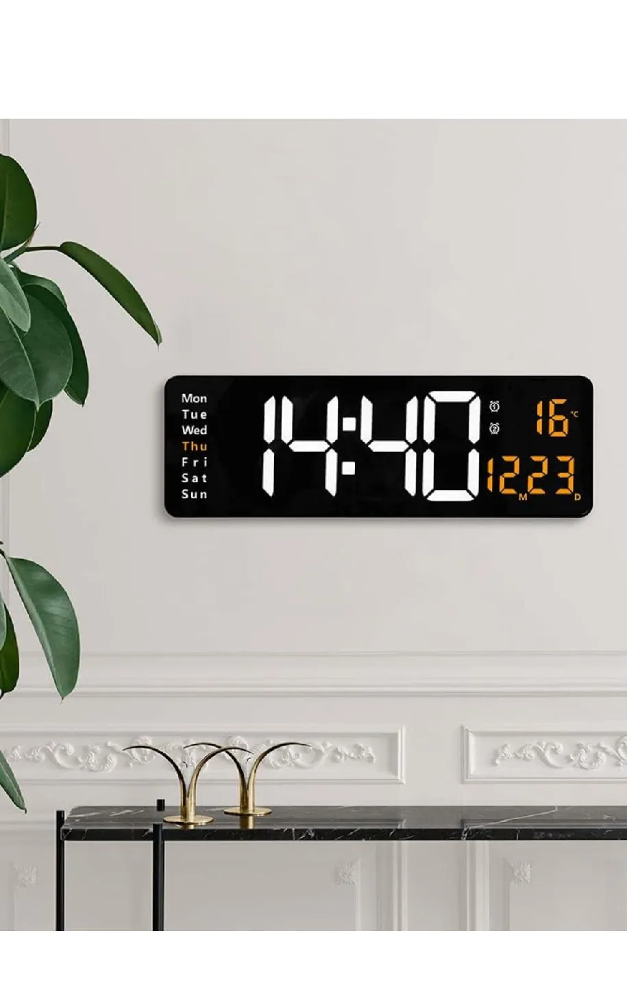 Digital LED Wall Clock with Date & Temperature image indicator(4)