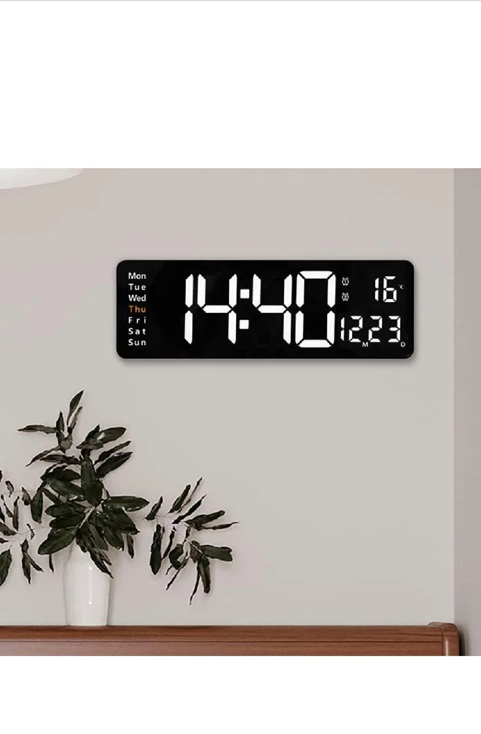 Digital LED Wall Clock with Date & Temperature image indicator(5)