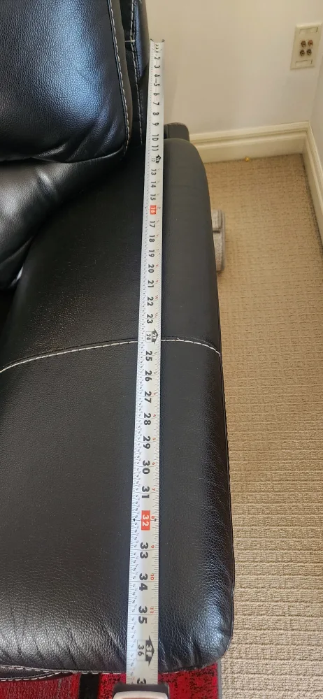 Black Leather 3-Seater Sofa image indicator(4)