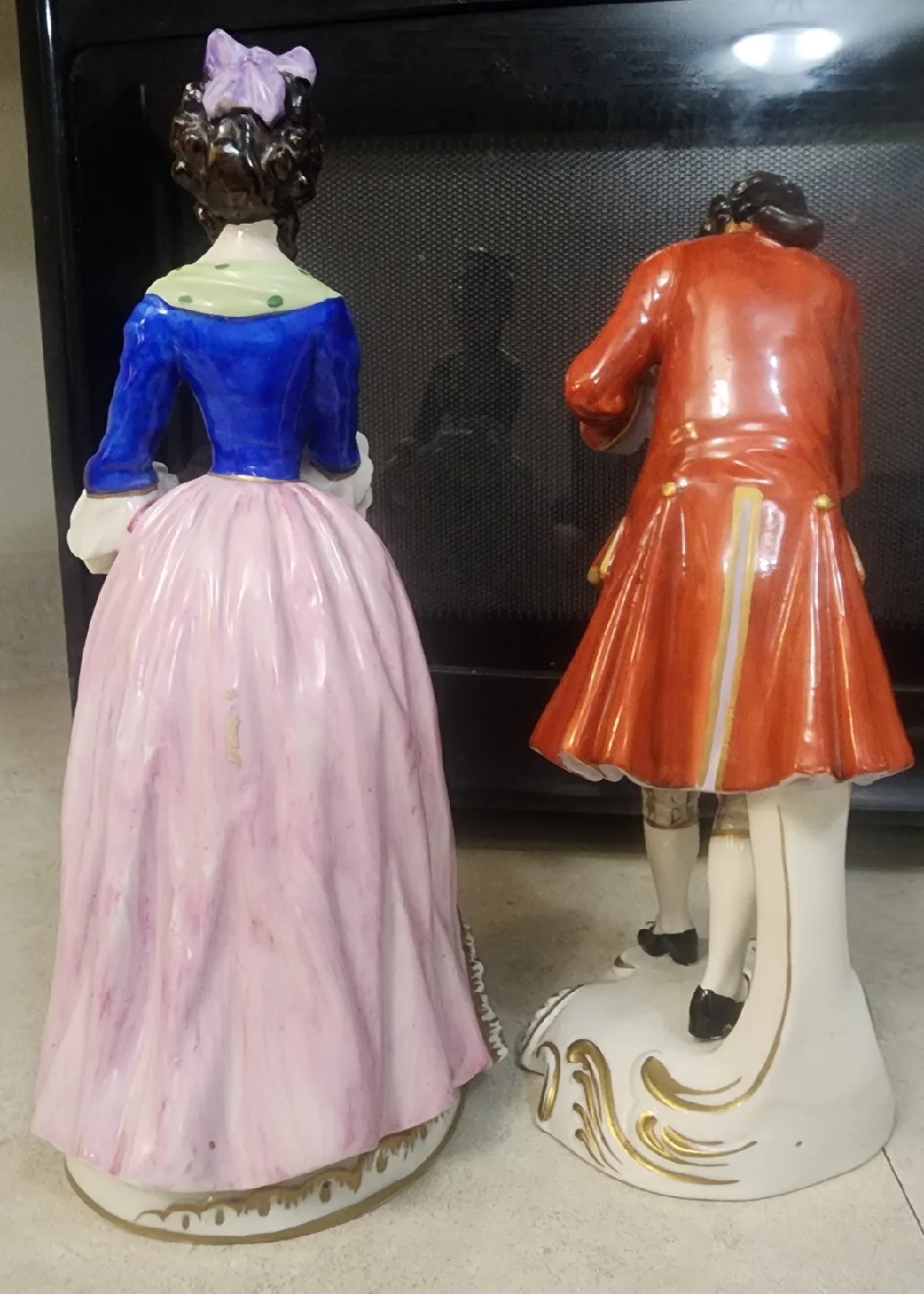 Vintage Porcelain Figurine Pair -Pickup only image indicator(2)