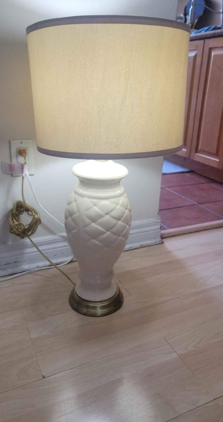 White Ceramic Table Lamp with Shade