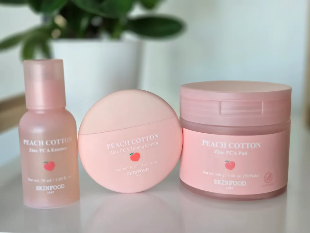 SKINFOOD Peach Cotton Zinc PCA Set - Essence, Cream, Pads thumbnail