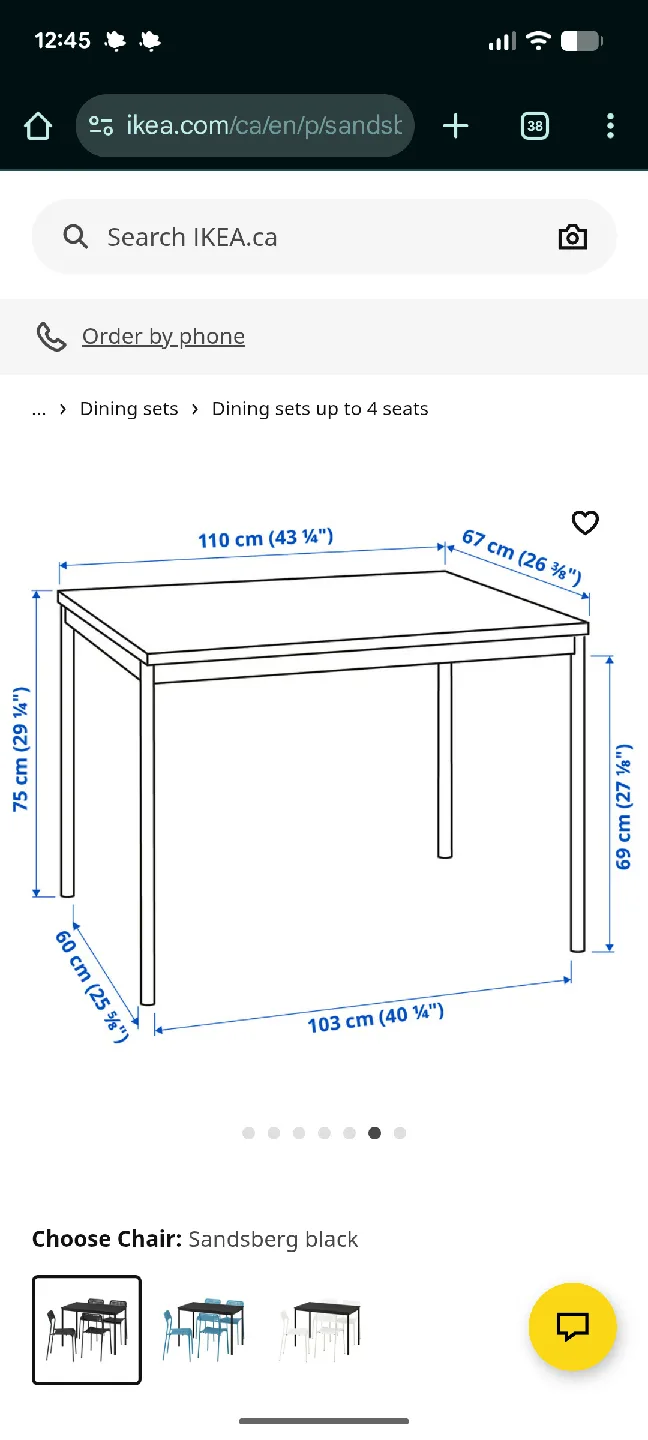 IKEA Black Chair and Table Set image indicator(8)